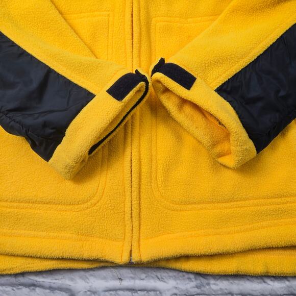 Y2k Tommy Hilfiger Jeans Yellow Jacket Colorblock Fleece Mixed Media size Large - Picture 9 of 16